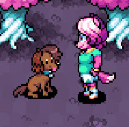 Picture of Melody and a dog that was the original sprite used in development