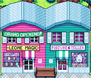 Picture of the Spellbook shop and the Fortune Teller parlor