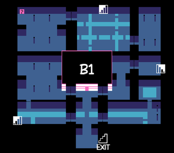 A map of floor B1 of the Guardian's Vault