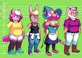 early concept art for the alternate outfits for the comic (2017).