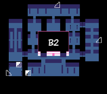 A map of floor B2 of the Guardian's Vault